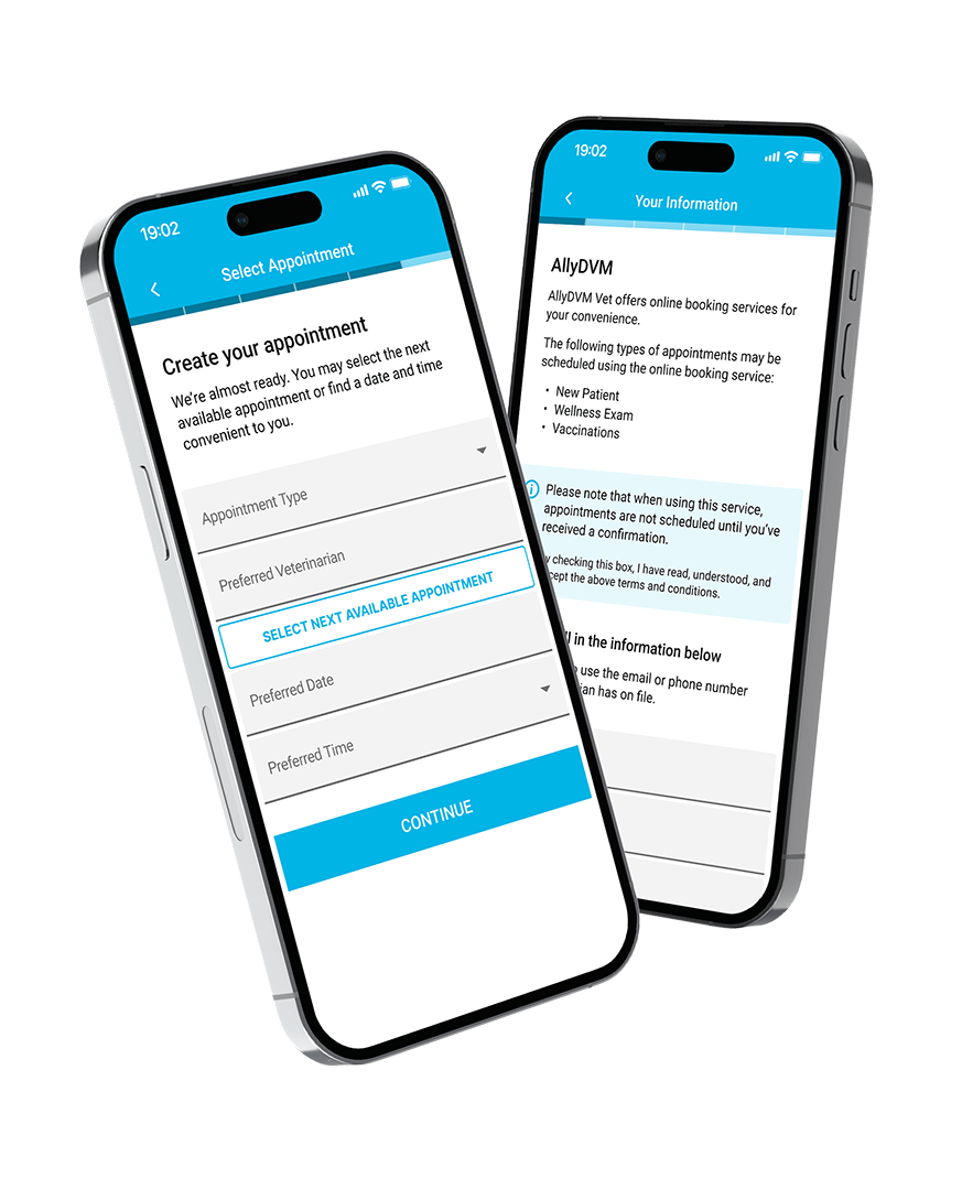 AllyDVM Online Booking on Iphone
