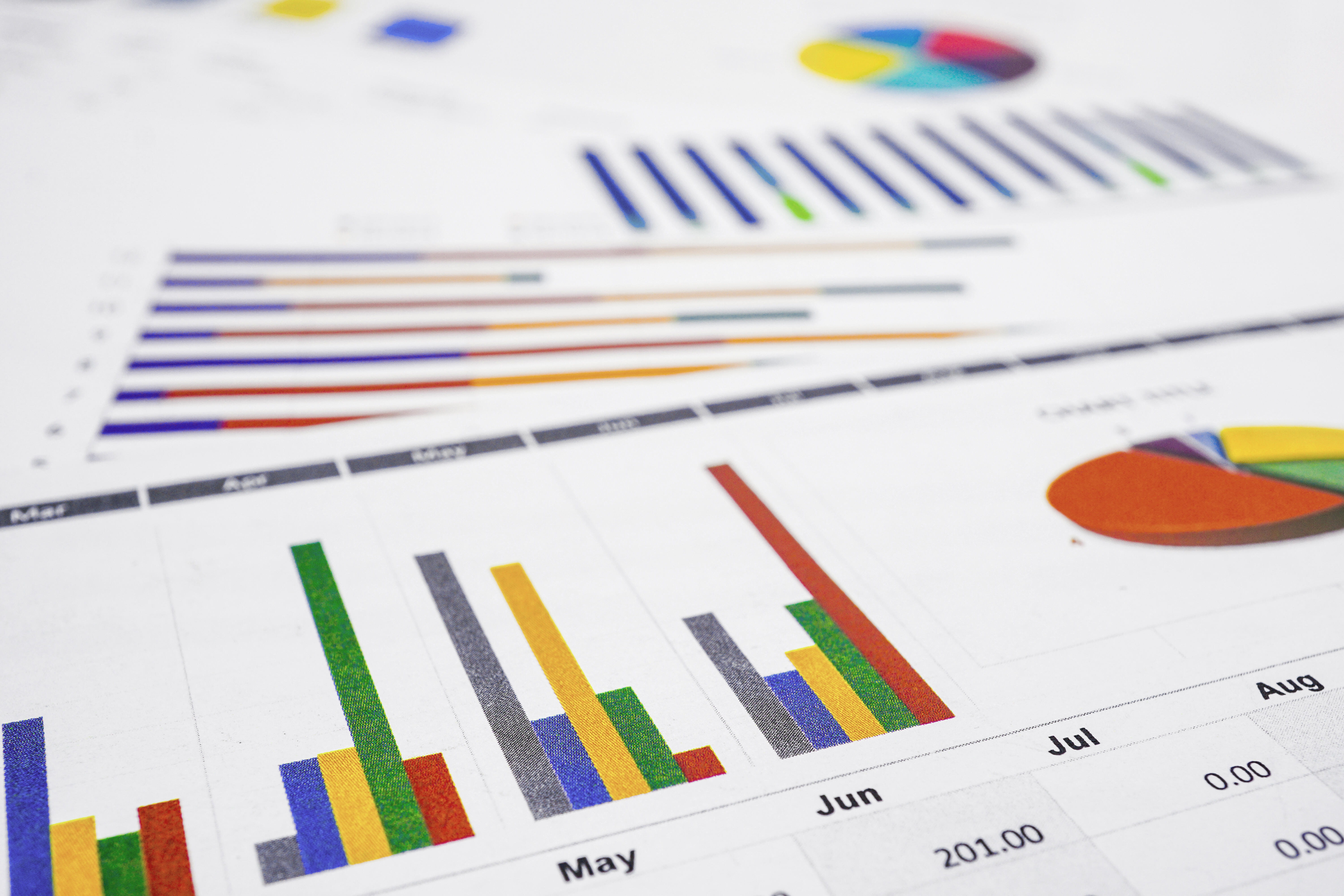 Charts and graphs showing veterinary data